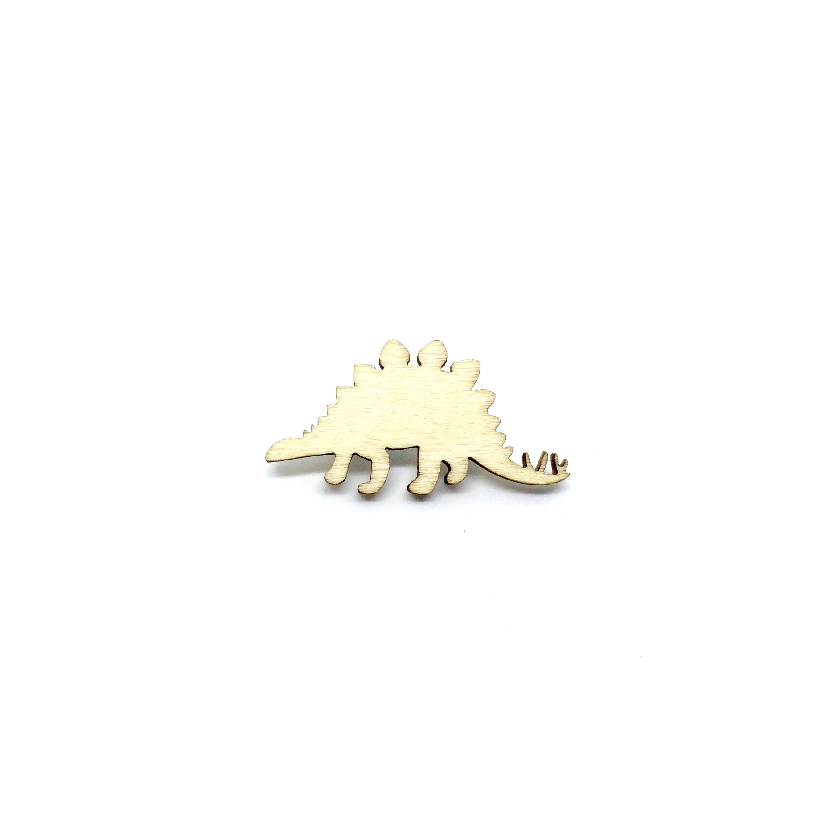 Stegosaurus Wooden Brooch Pin - LM