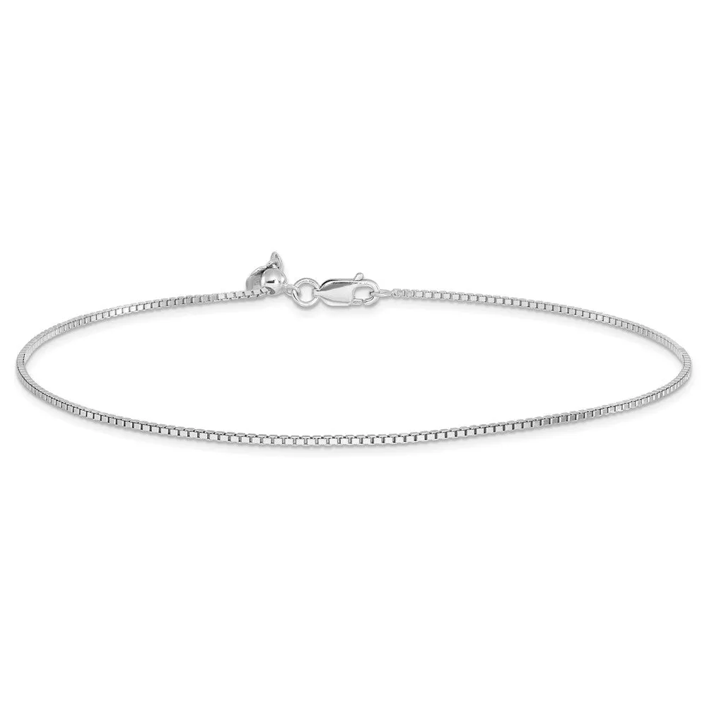 Sterling Silver 11in Adjustable Box Chain