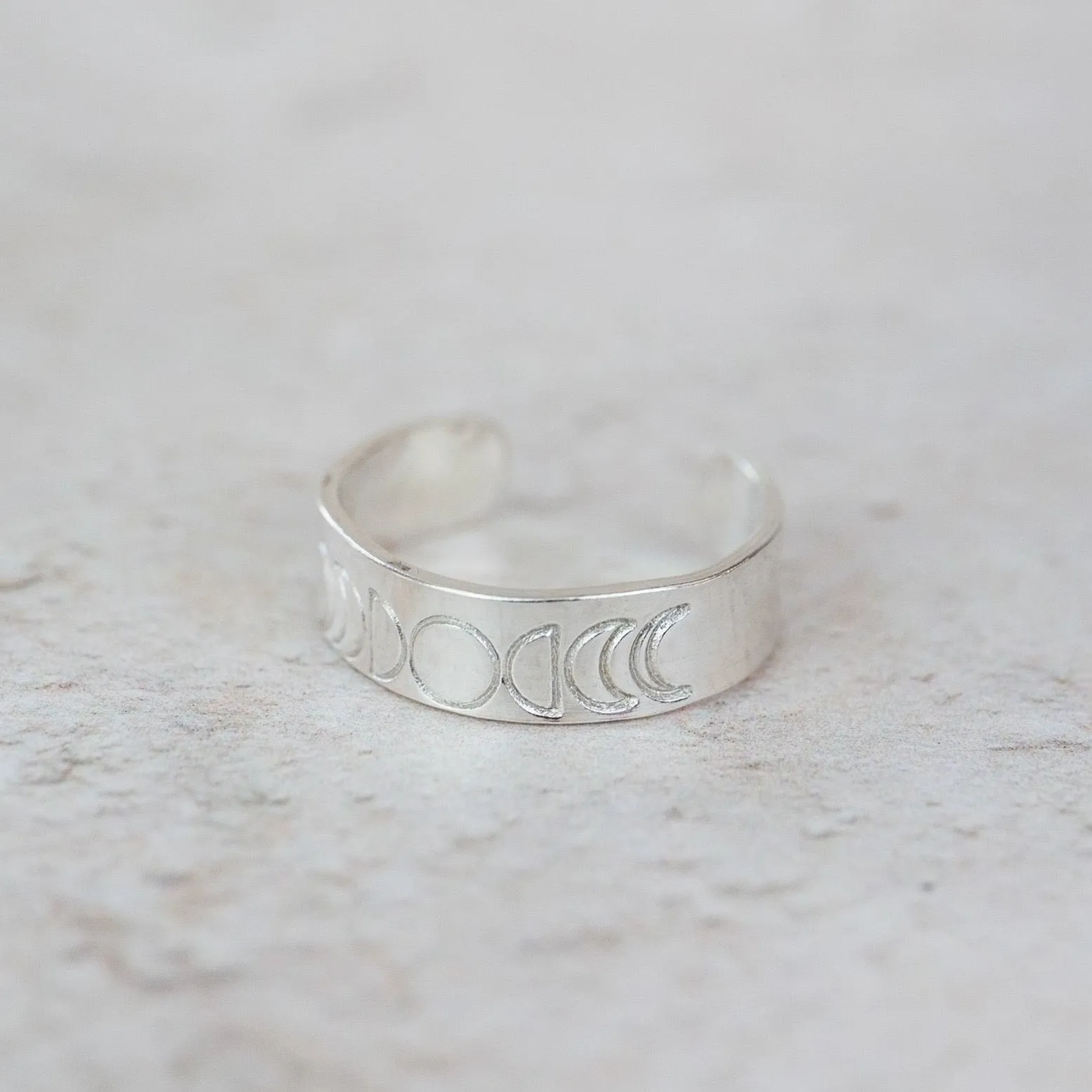 Sterling Silver Celestial Moon Phase Toe Ring