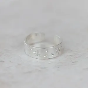 Sterling Silver Celestial Star Burst Toe Ring