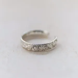 Sterling Silver Lace Textured Toe Ring