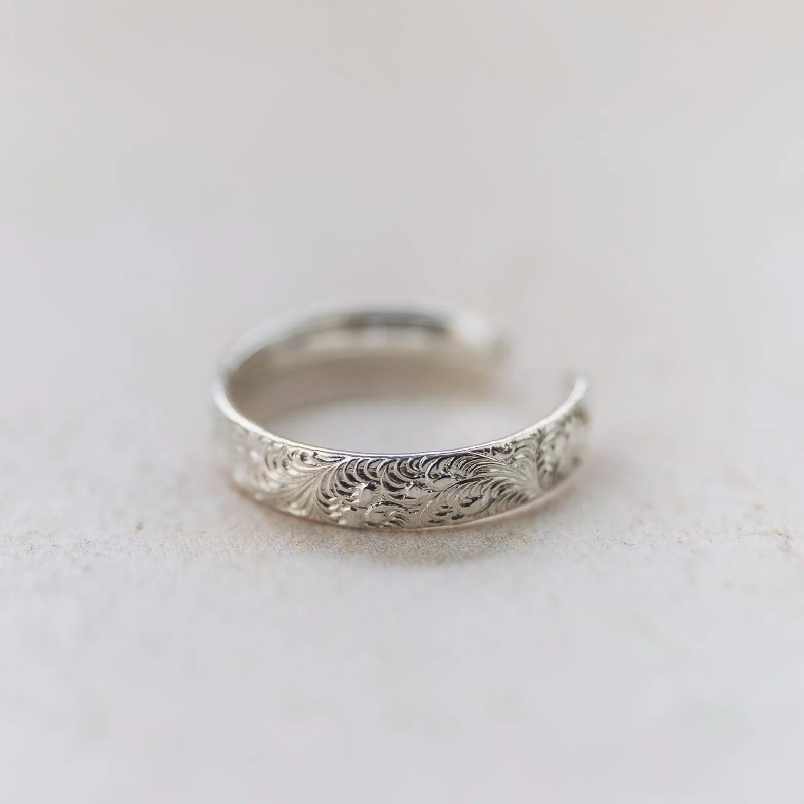 Sterling Silver Lace Textured Toe Ring