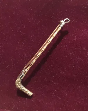 Stock or Bar Pin Bamboo Form Rose and White Gold 14kt
