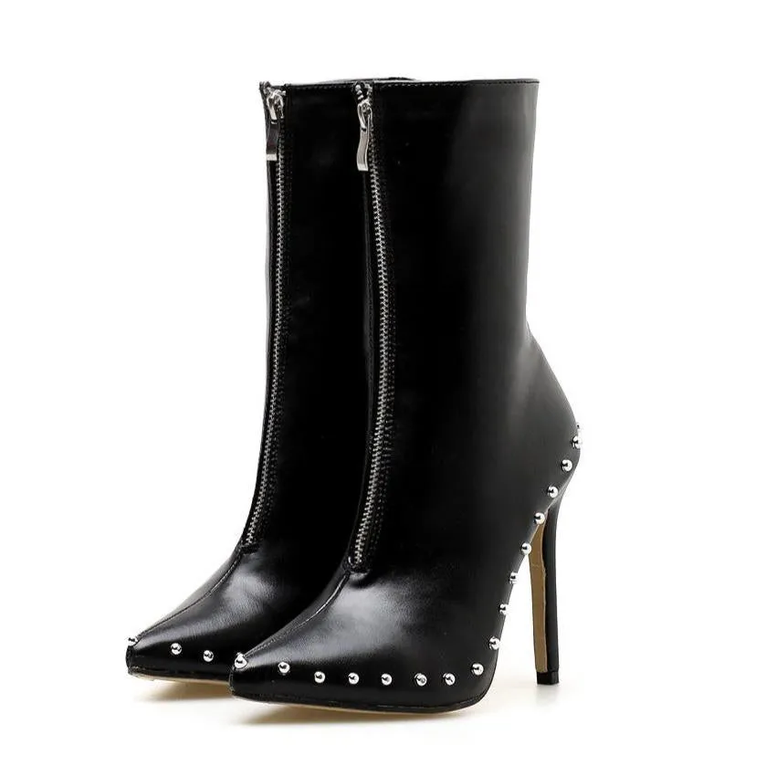 Studded Zipper Bootie