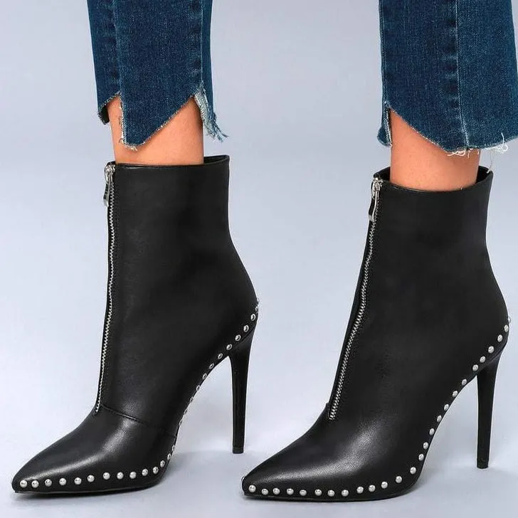 Studded Zipper Bootie