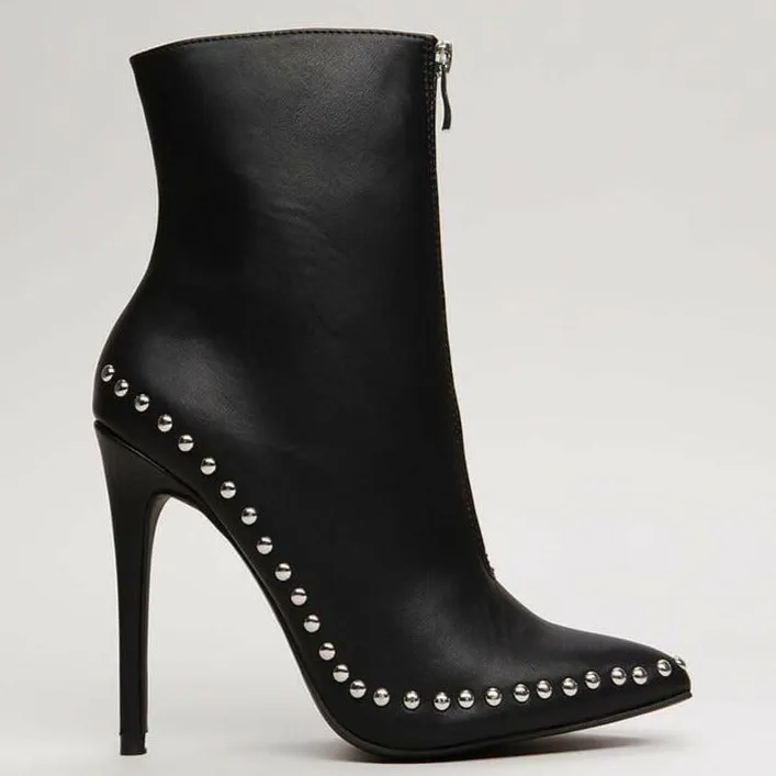 Studded Zipper Bootie