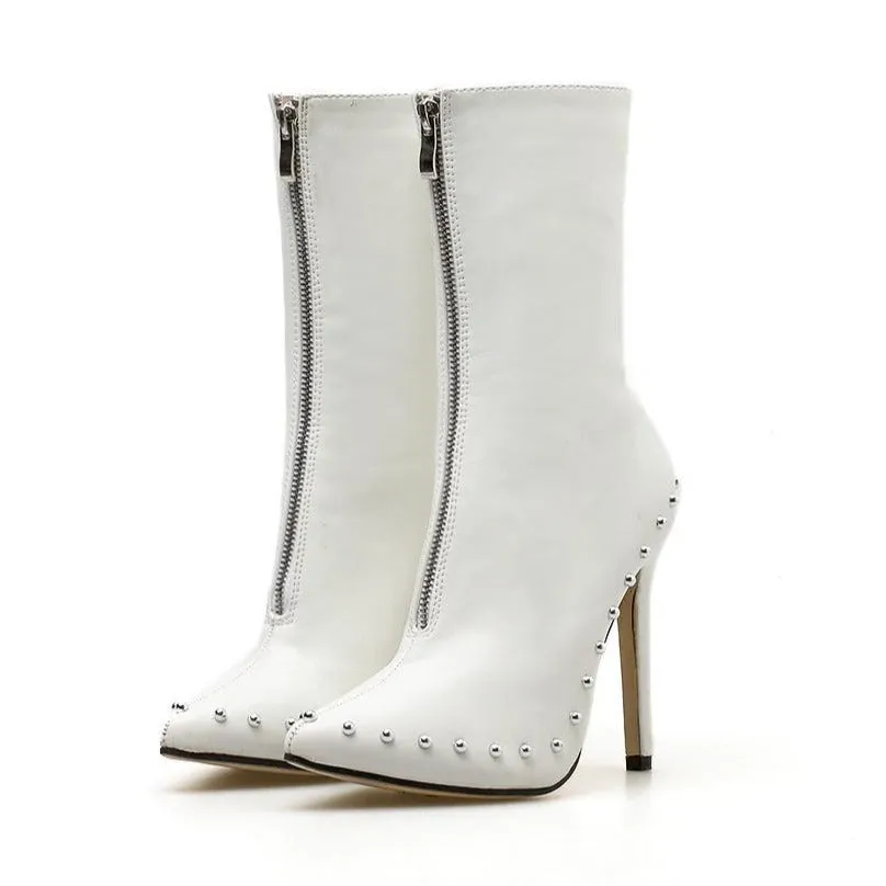 Studded Zipper Bootie