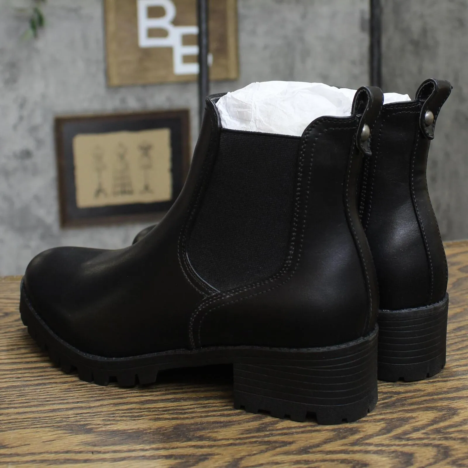 Sugar Women's Kelce Mid Calf Chunky Heel Boots SGR-KELCE Kelce Black / Gold 9M