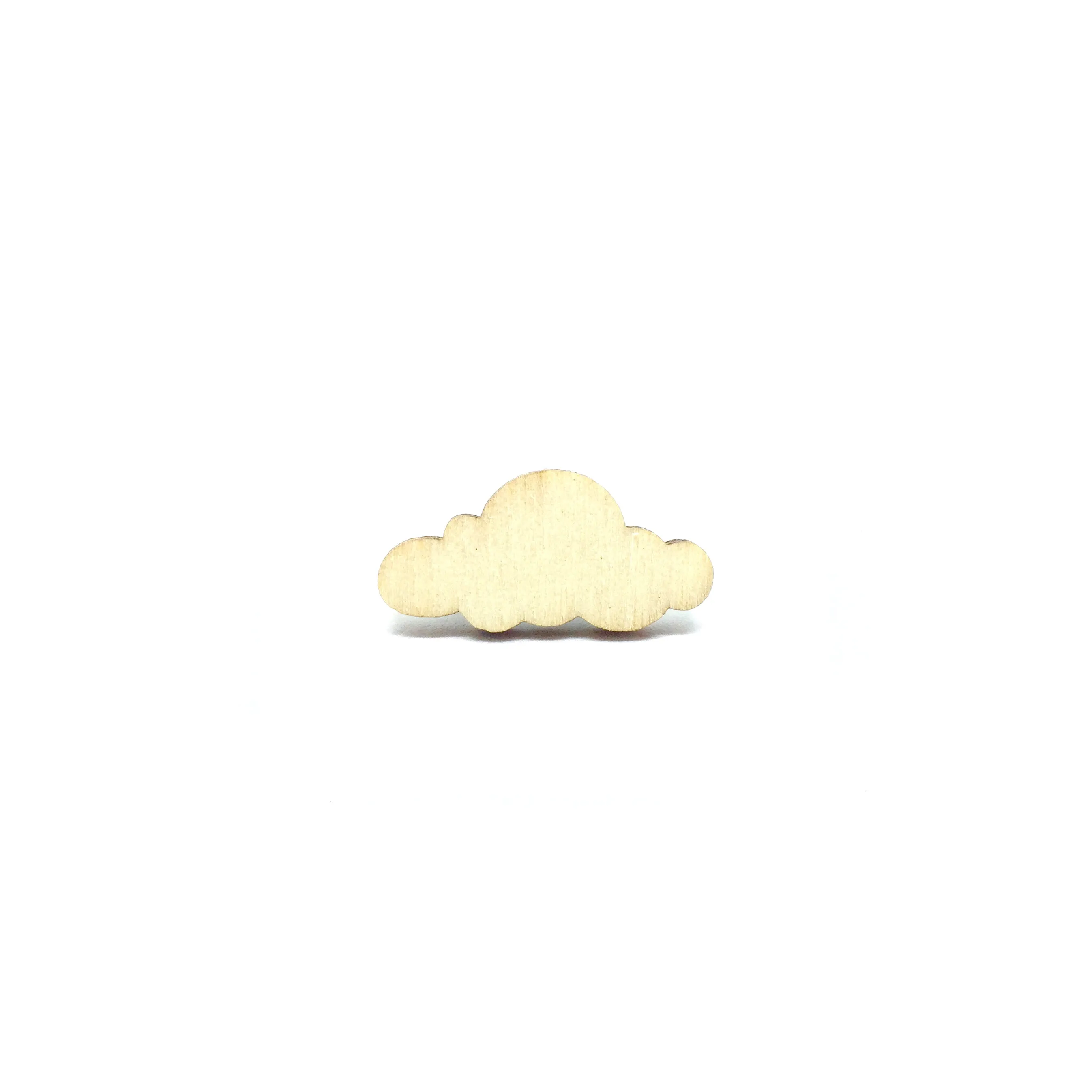 Sunny Clouds Wooden Brooch Pin - LM