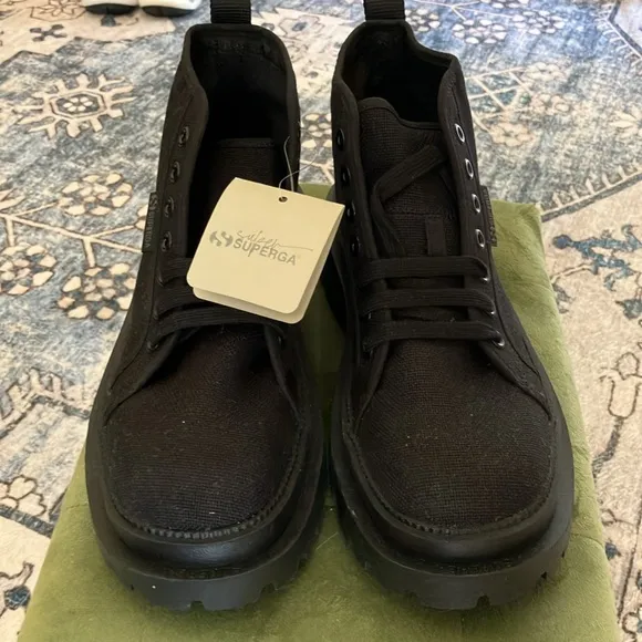 Superga Alpina Apex Black Hightop Sneaker Various Sizes New Without Box