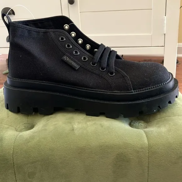 Superga Alpina Apex Black Hightop Sneaker Various Sizes New Without Box