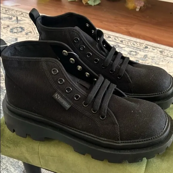 Superga Alpina Apex Black Hightop Sneaker Various Sizes New Without Box