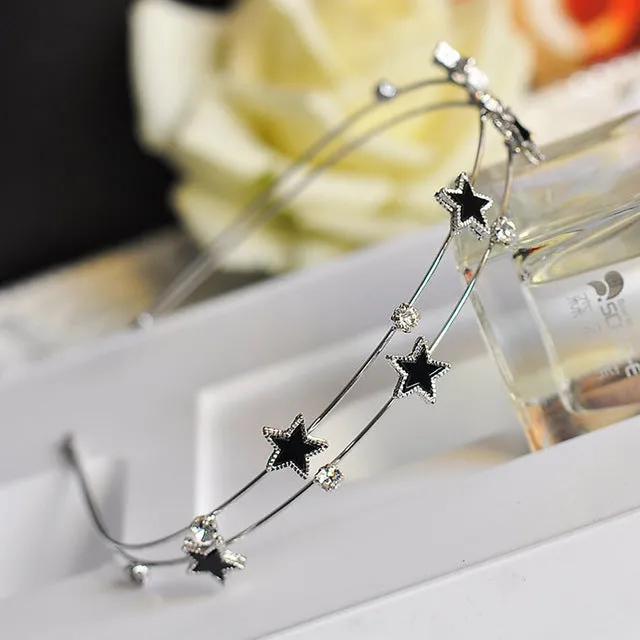 Sweet Silver Hairbands with flowers or stars