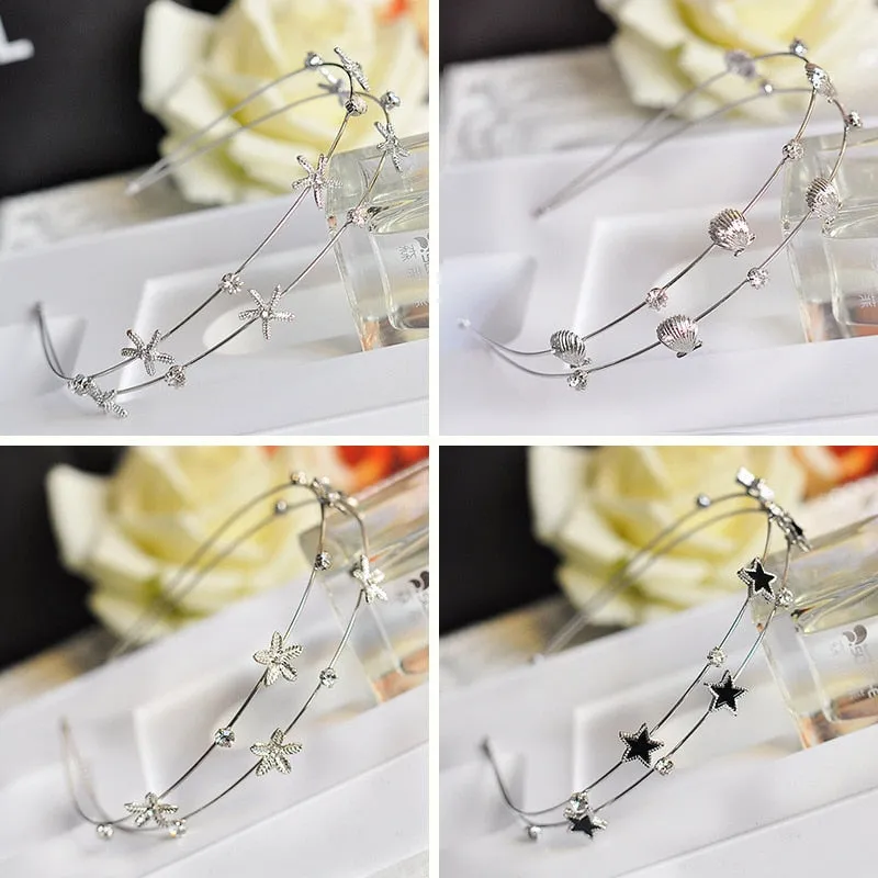 Sweet Silver Hairbands with flowers or stars