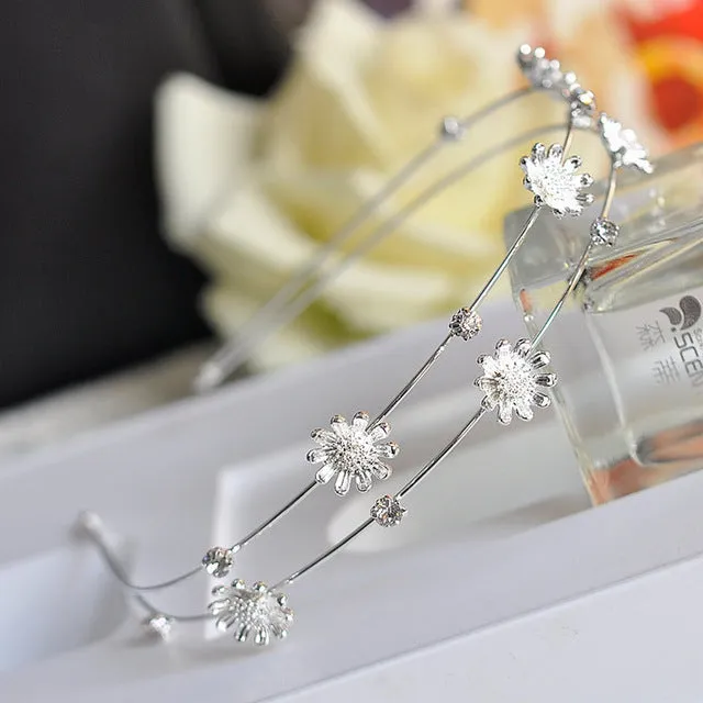 Sweet Silver Hairbands with flowers or stars