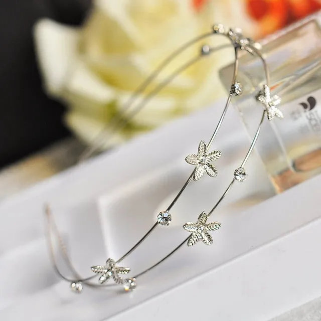 Sweet Silver Hairbands with flowers or stars