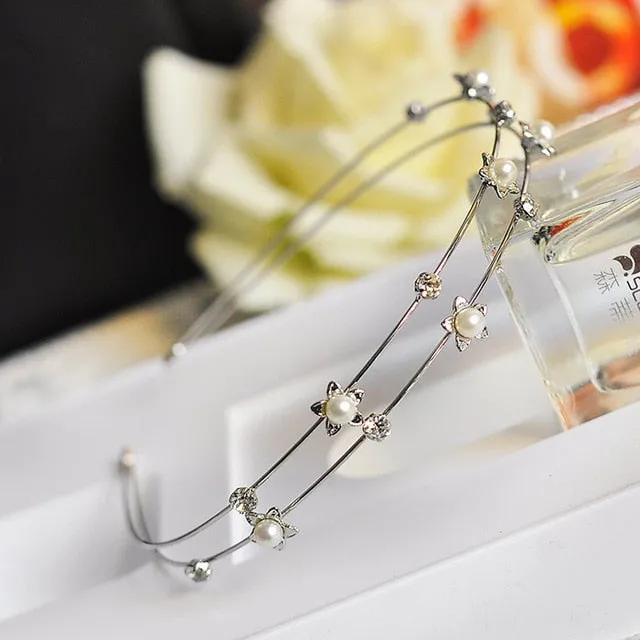 Sweet Silver Hairbands with flowers or stars