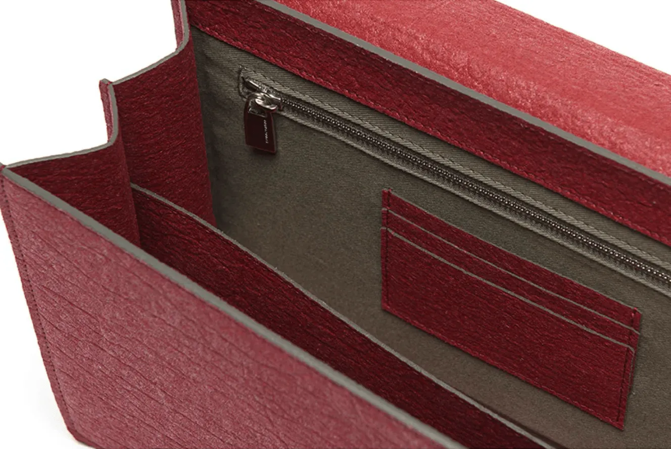 The Cristiana Pinatex® Vegan Shoulder Bag | Cherry Red