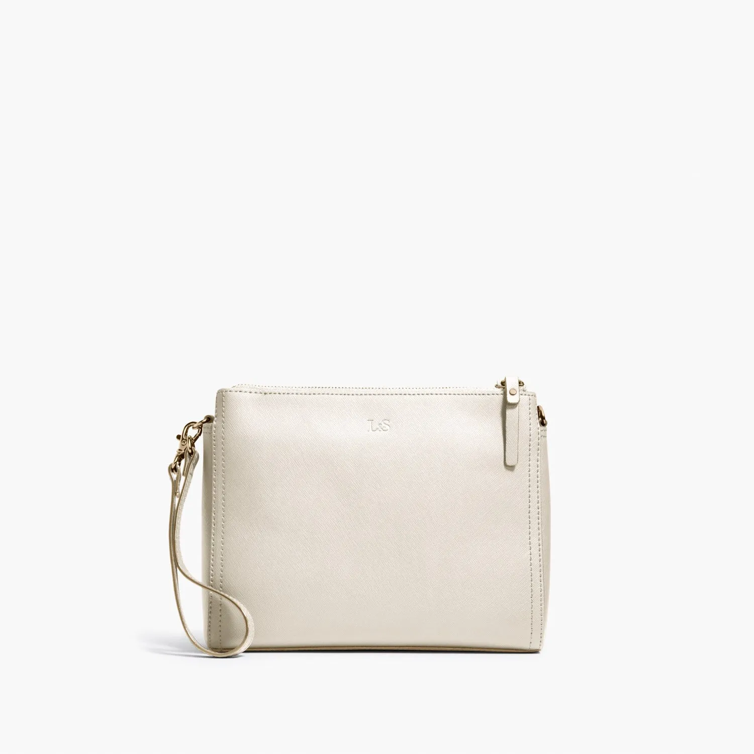 The Pearl - Saffiano Leather - Ivory / Gold / Camel