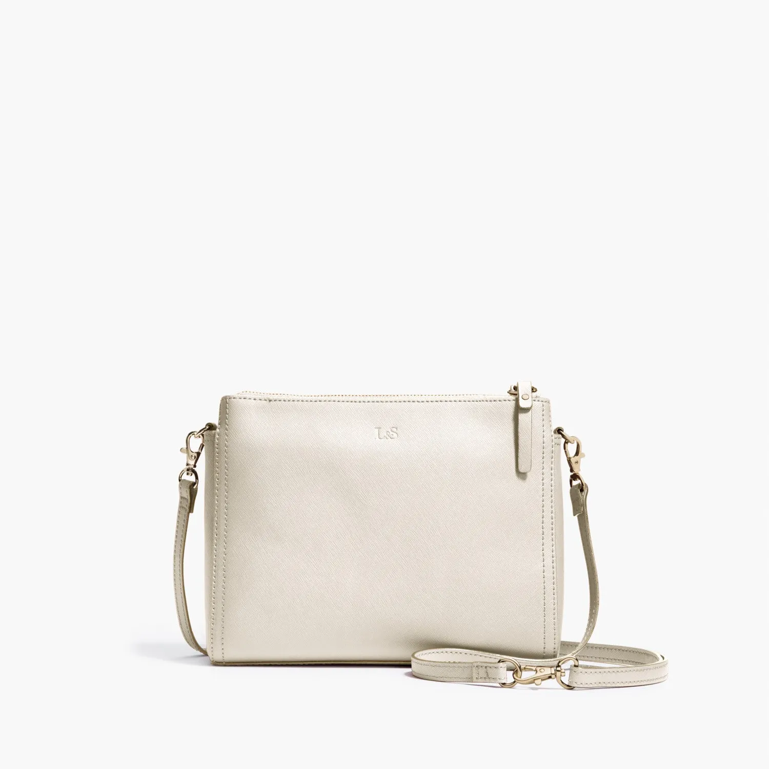 The Pearl - Saffiano Leather - Ivory / Gold / Camel