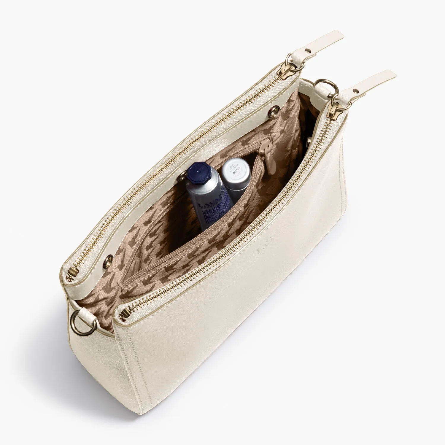 The Pearl - Saffiano Leather - Ivory / Gold / Camel
