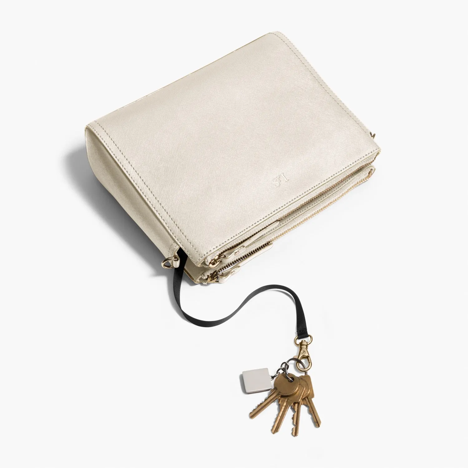The Pearl - Saffiano Leather - Ivory / Gold / Camel