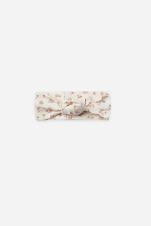 The Pointelle Knotted Headband by Quincy Mae - Blush Floral