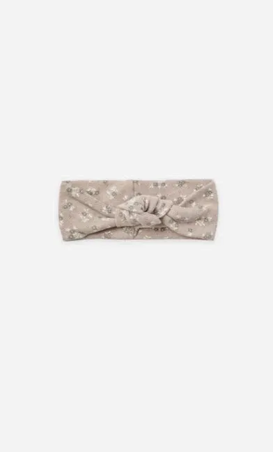 The Pointelle Knotted Headband by Quincy Mae - Truffle Floral