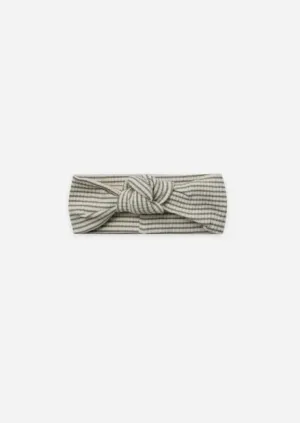 The Ribbed Knotted Headband - Fern Stripe - BABY