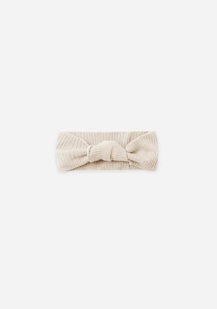 The Ribbed Knotted Headband - Natural - BABY
