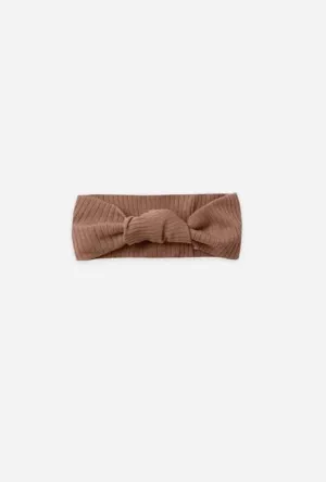 The Ribbed Knotted Headband - Pecan - BABY