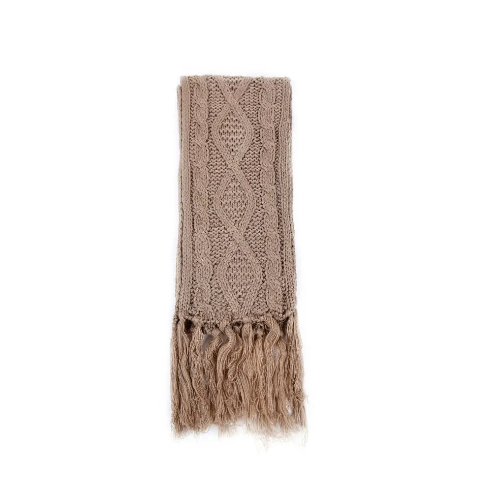 Thick Beanies Knitted Scarf Hat Gloves Set