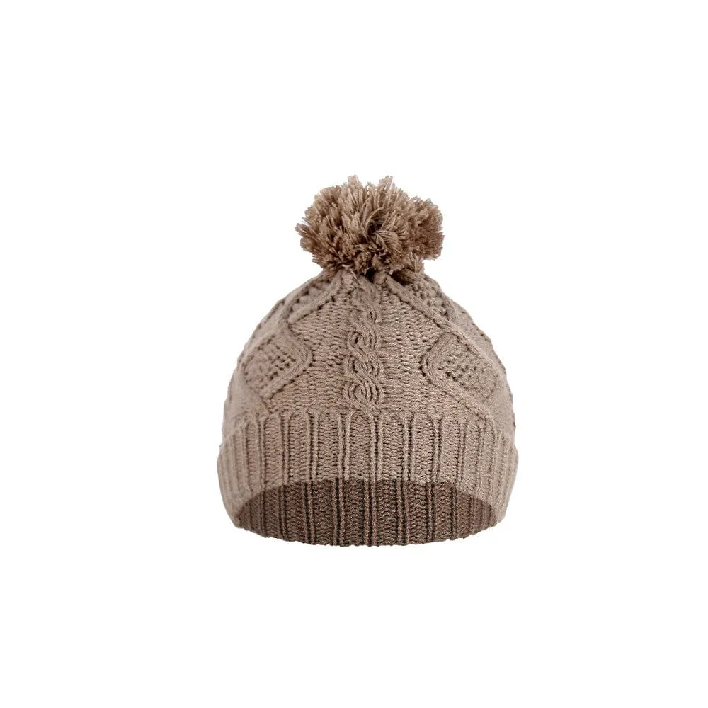 Thick Beanies Knitted Scarf Hat Gloves Set