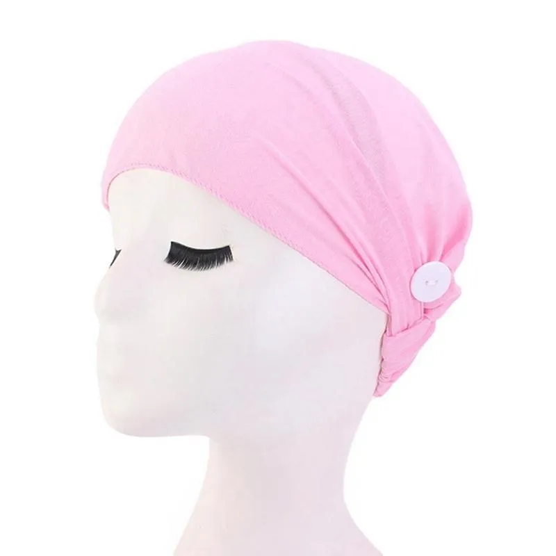 Turban Headband With Button Mask Holder Women Stretch Hairbands Sport Headbands Yoga Head Wrap Head Band Bandana Girls Hair Accessories