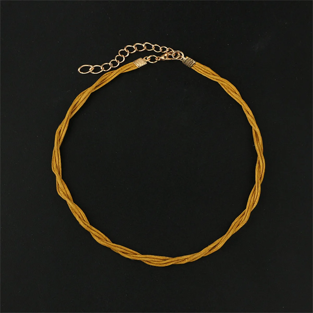 Turquoise & Yellow Multi-Strand Anklet Set