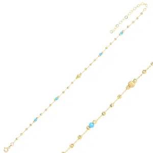TURQUOISE GOLD ANKLET