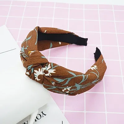 twdvs Top Knot Turban Headband Elastic Hairband Hair Accessories for Girls No Slip Stay on Knotted Head band Hair Band for Women