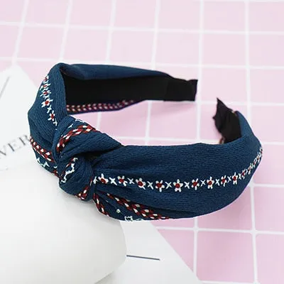 twdvs Top Knot Turban Headband Elastic Hairband Hair Accessories for Girls No Slip Stay on Knotted Head band Hair Band for Women