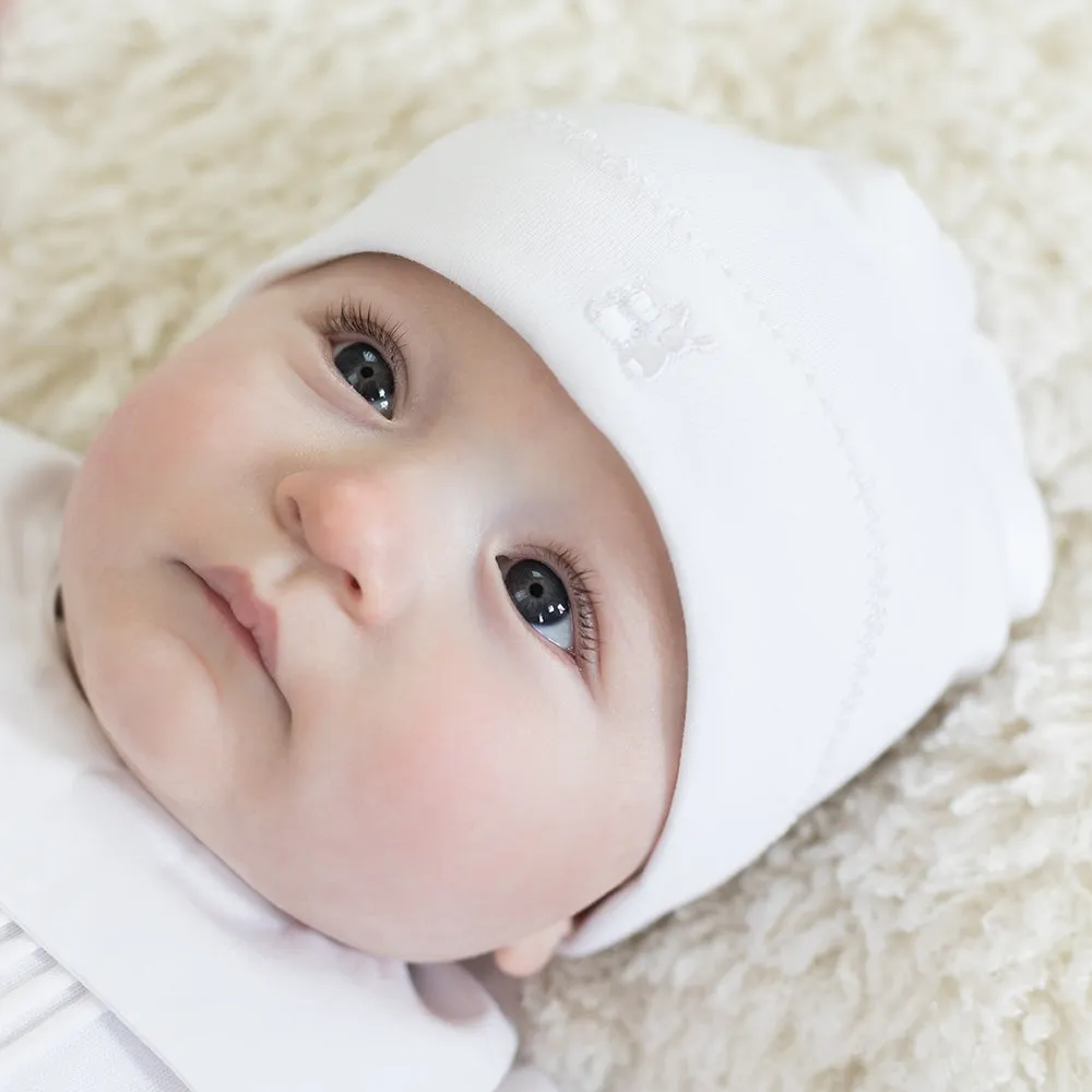 Unisex Baby White Pull On Hat