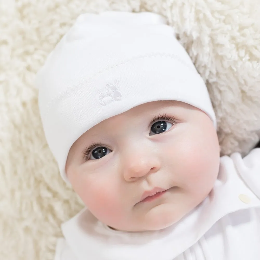Unisex Baby White Pull On Hat