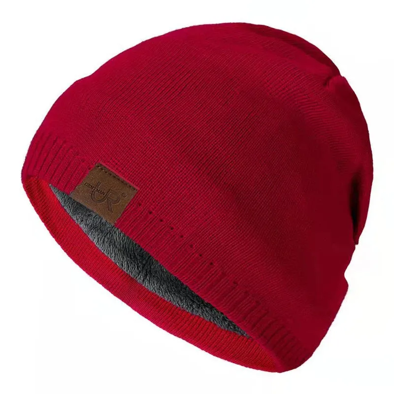 Unisex URGENTMAN Labal Winter Hats Solid Color Knitted Hats Beanie Cap