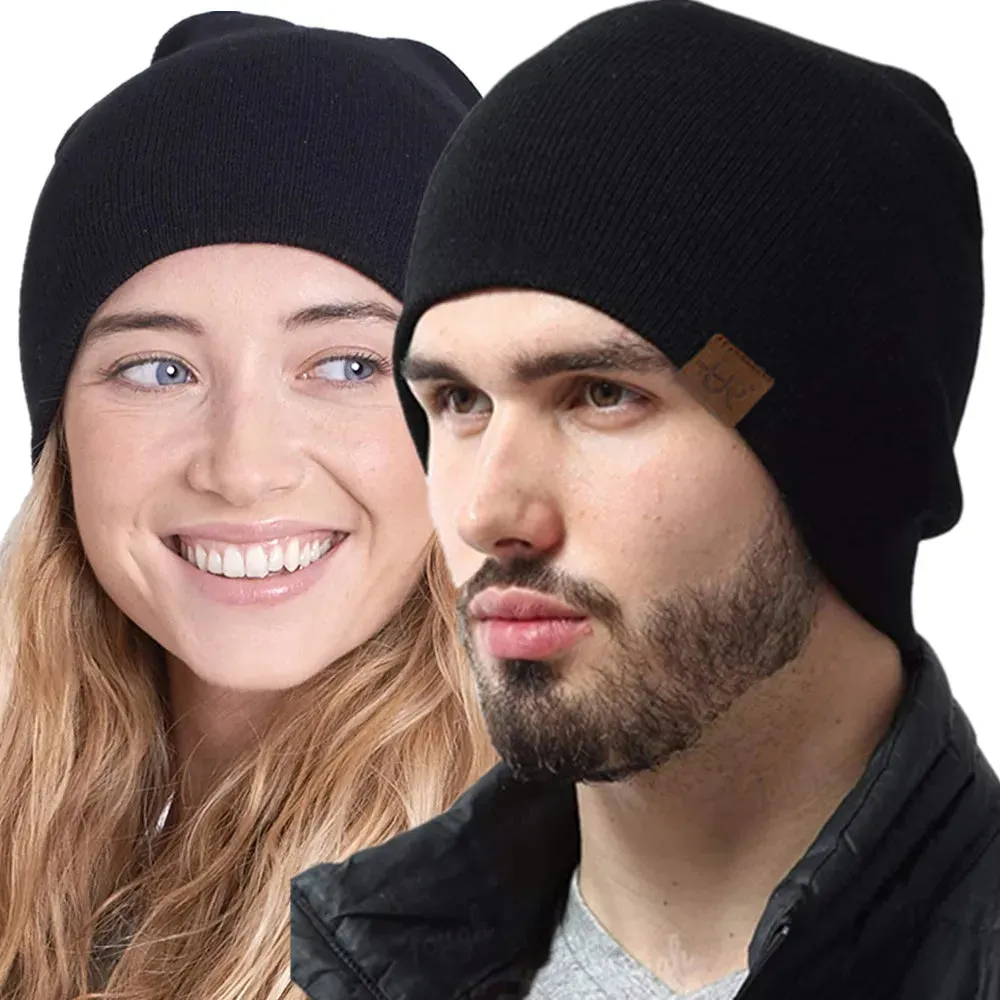 Unisex URGENTMAN Labal Winter Hats Solid Color Knitted Hats Beanie Cap
