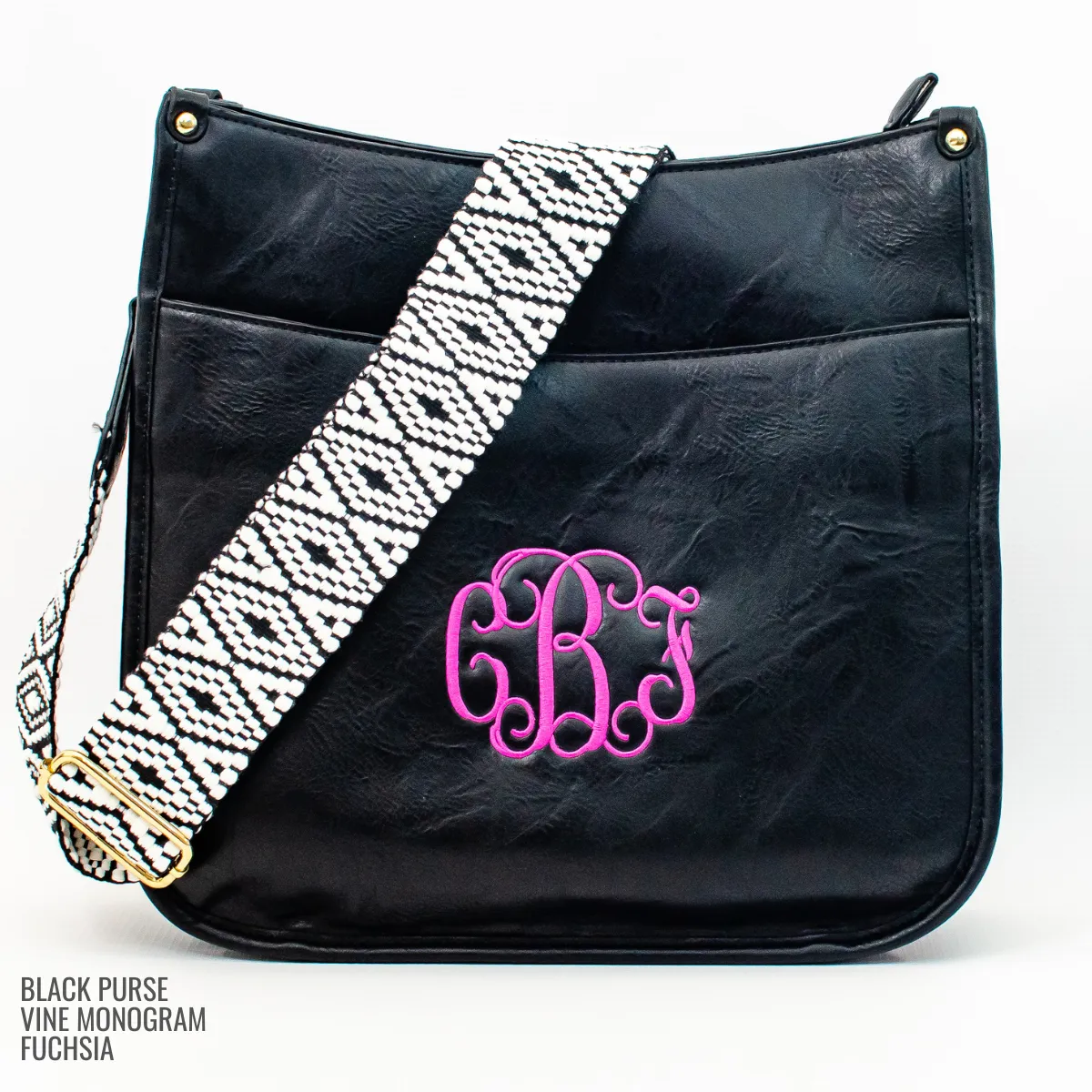 Vegan Leather Crossbody Purse With Guitar Strap - Monogrammable Pursel
