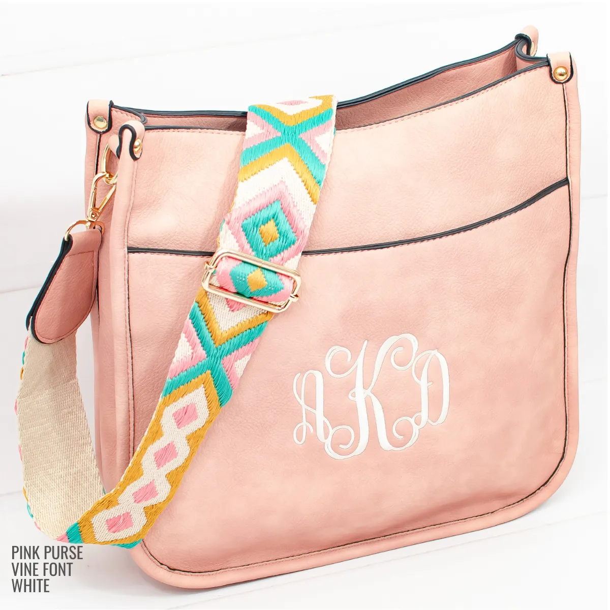 Vegan Leather Crossbody Purse With Guitar Strap - Monogrammable Pursel