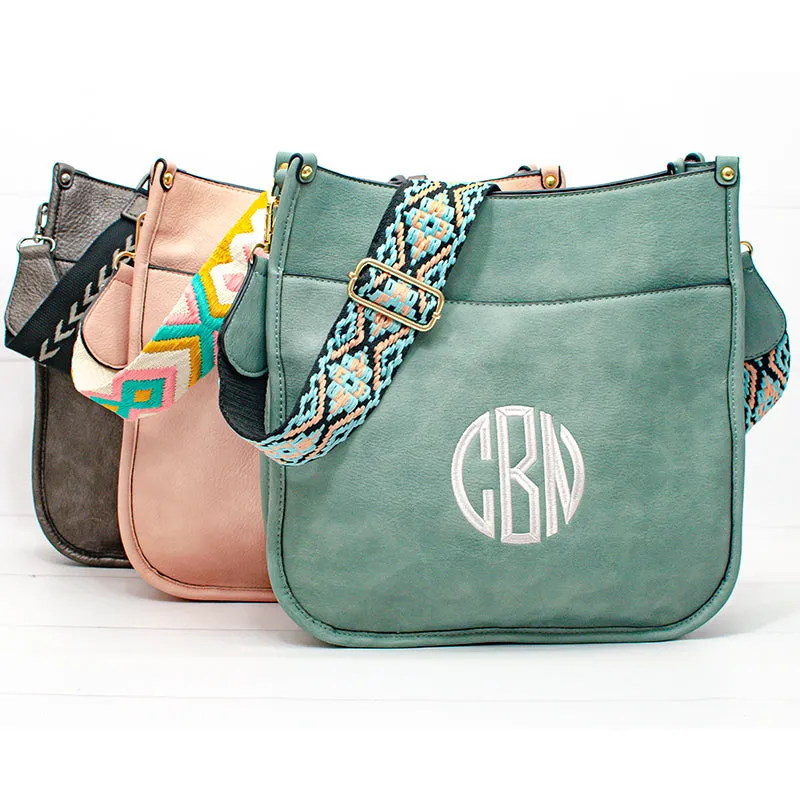 Vegan Leather Crossbody Purse With Guitar Strap - Monogrammable Pursel