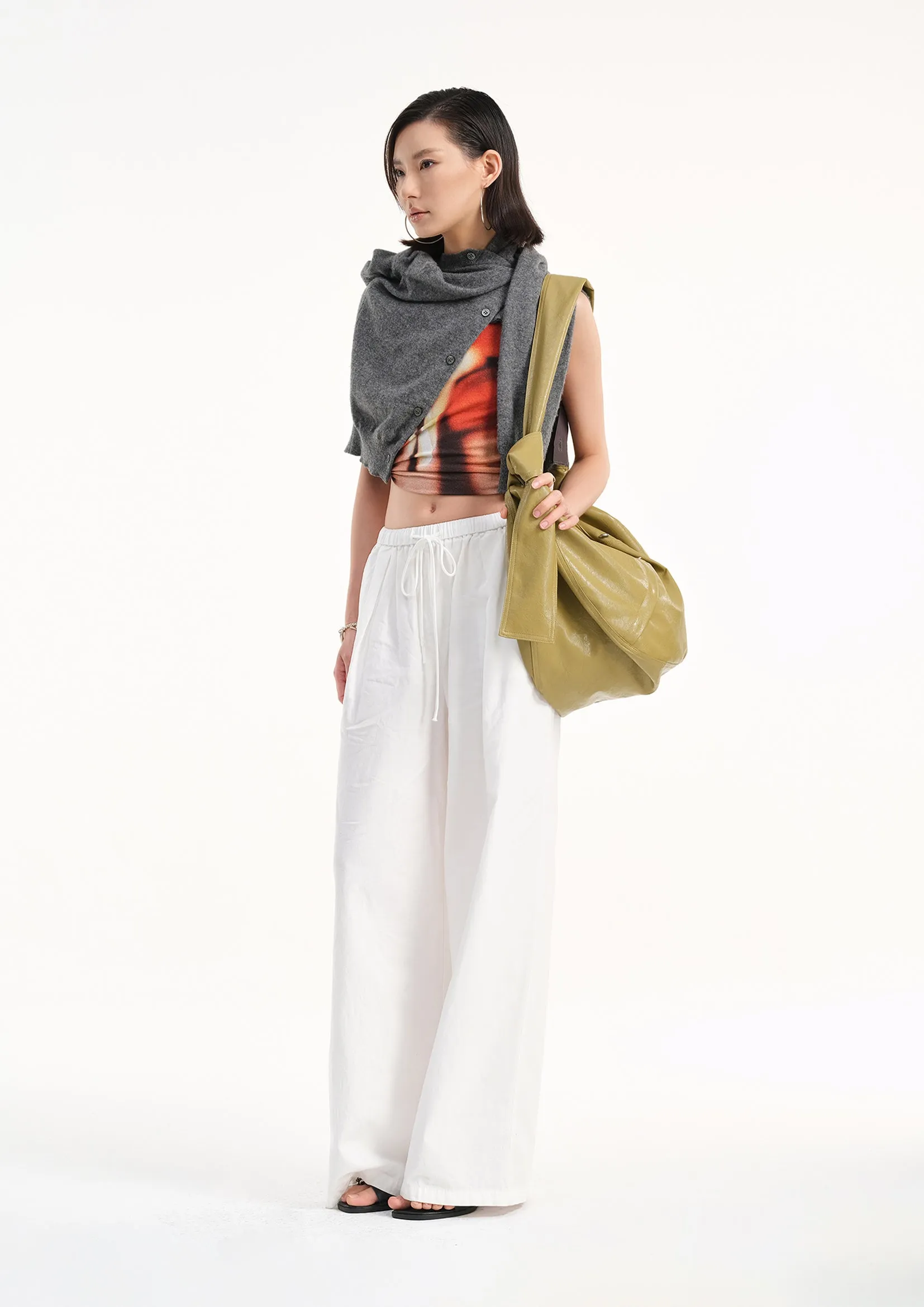 Vegan leather large dumpling bag - mustard