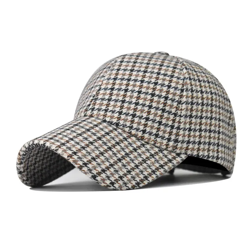 Vintage Brown Plaid Baseball Cap