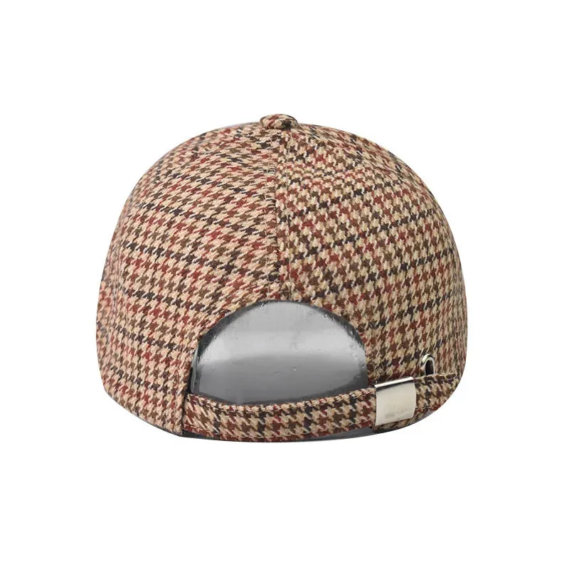 Vintage Brown Plaid Baseball Cap