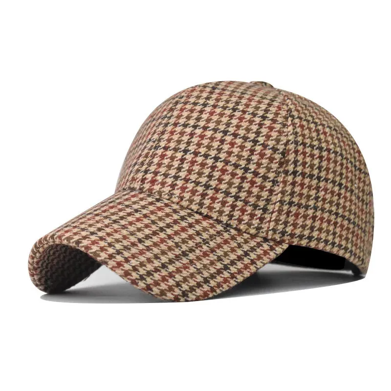 Vintage Brown Plaid Baseball Cap