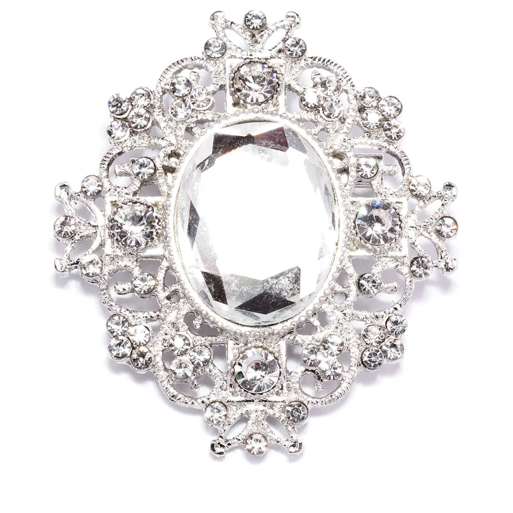 VINTAGE CRYSTAL BROOCH 1pcs